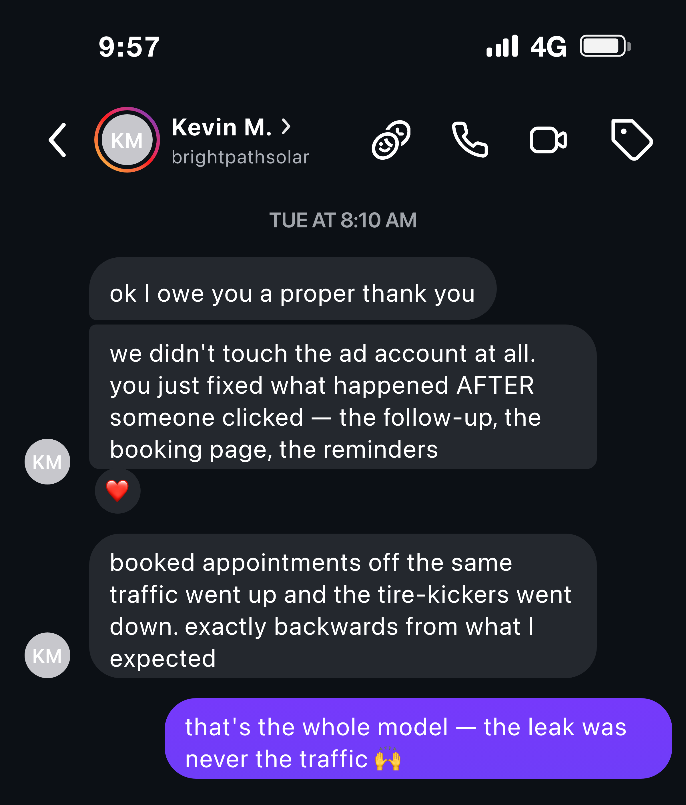 Client message