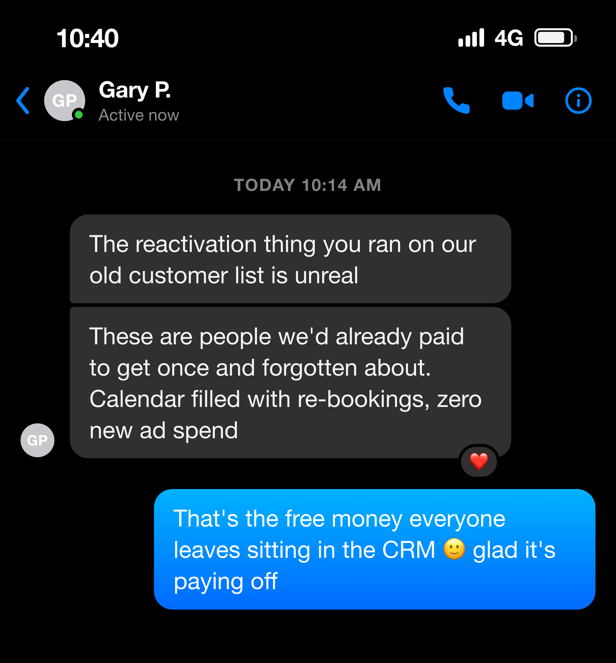 Client message
