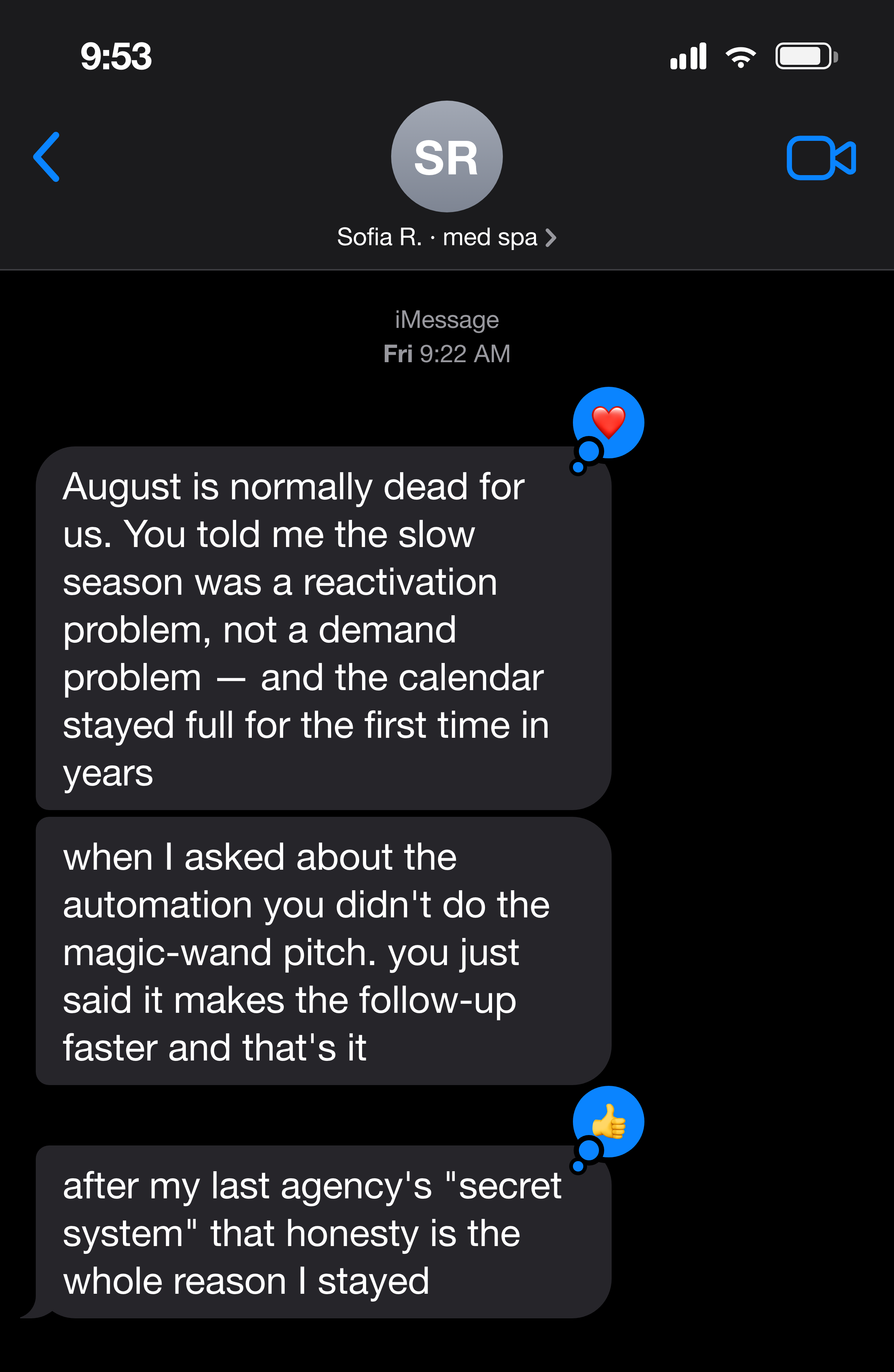 Client message