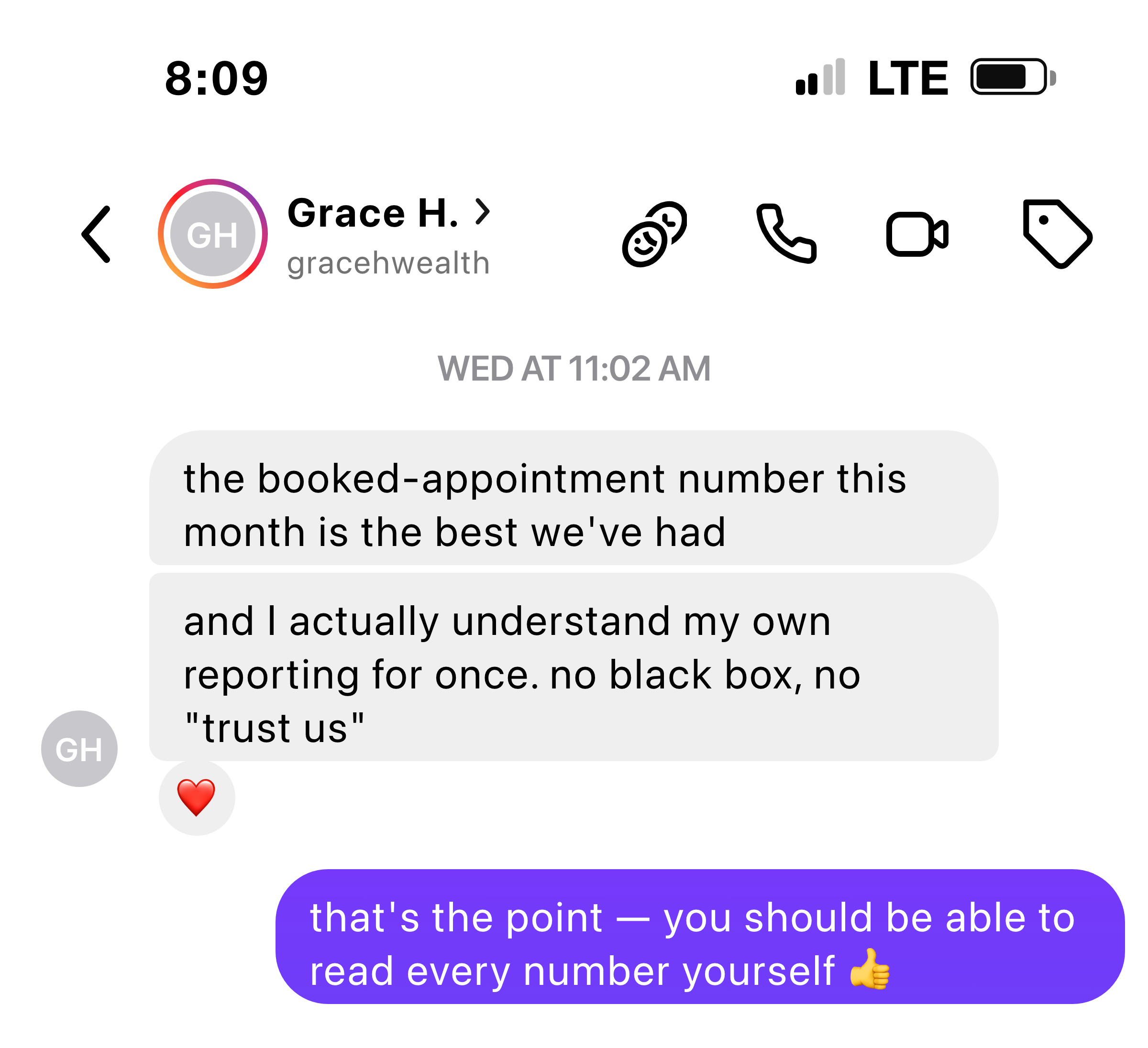 Client message