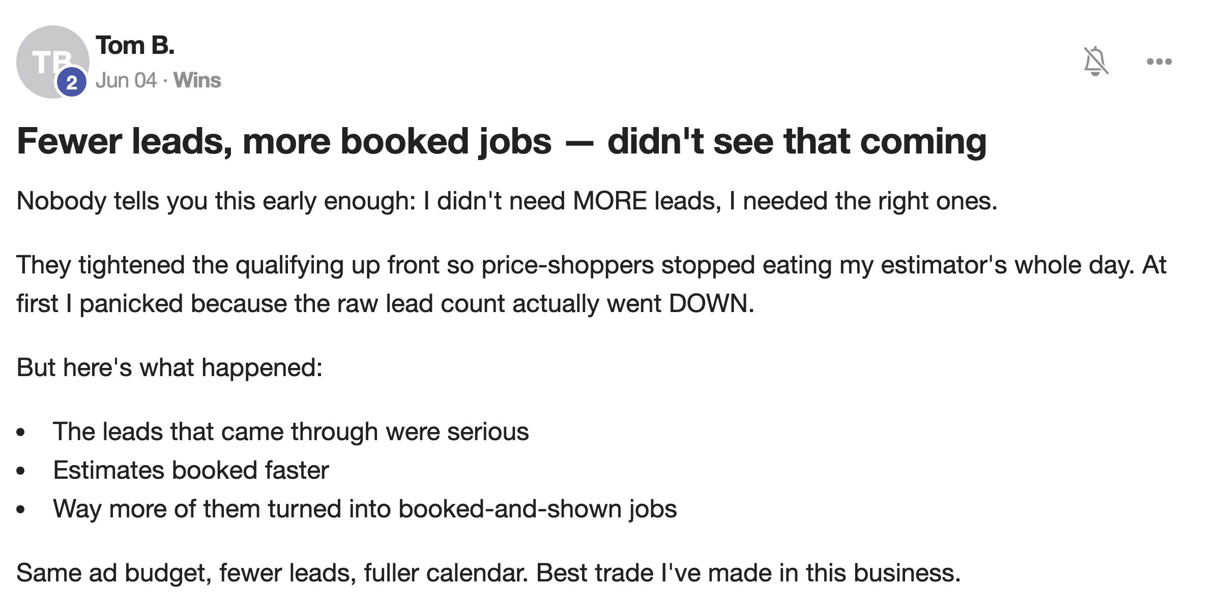 Client message