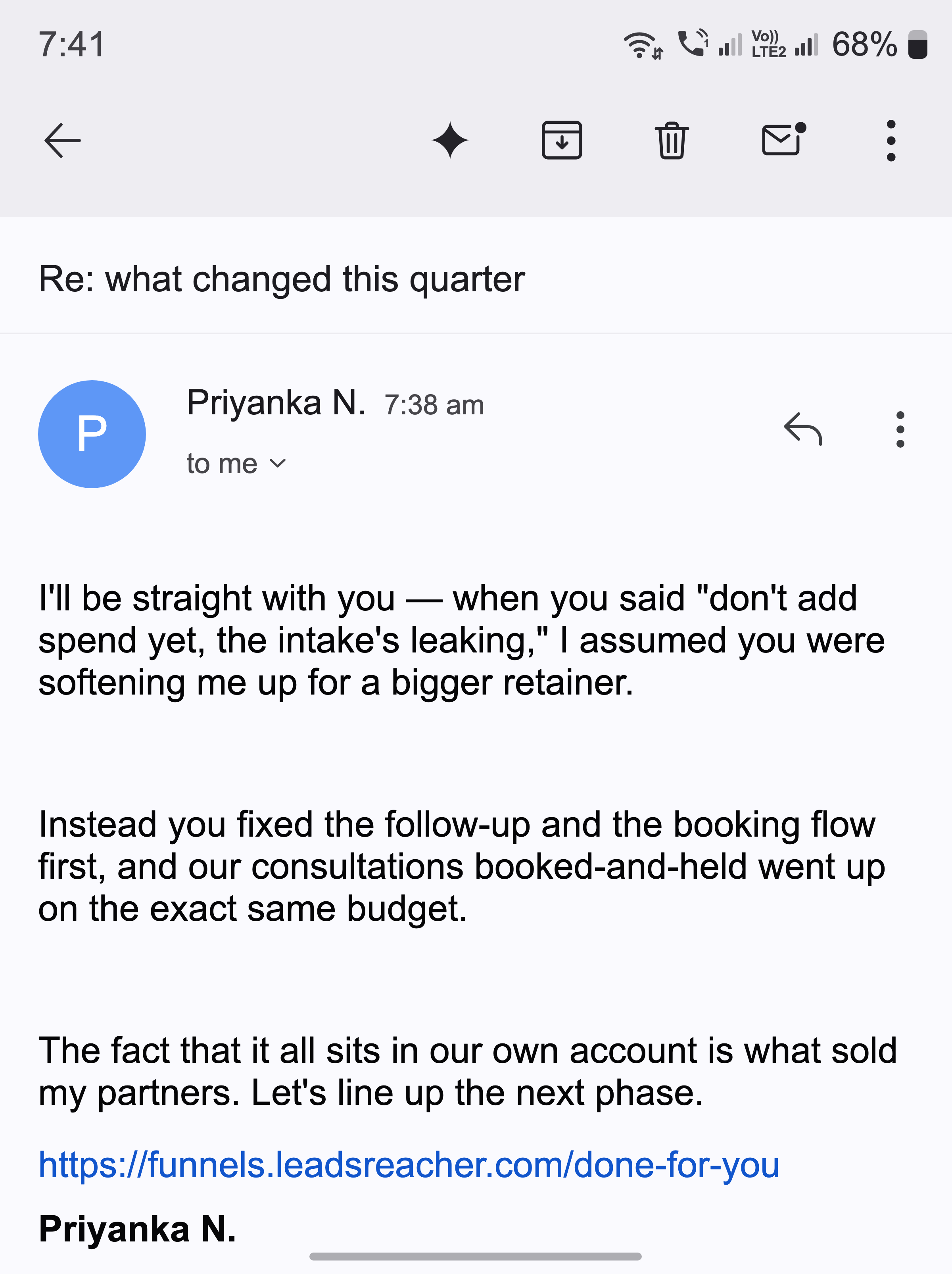 Client message
