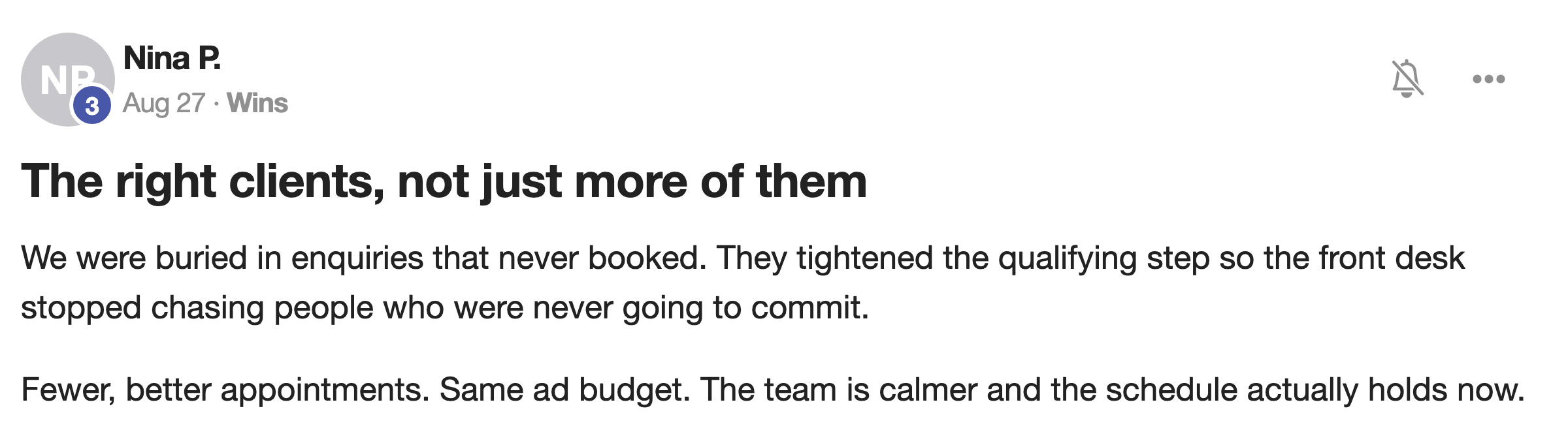 Client message