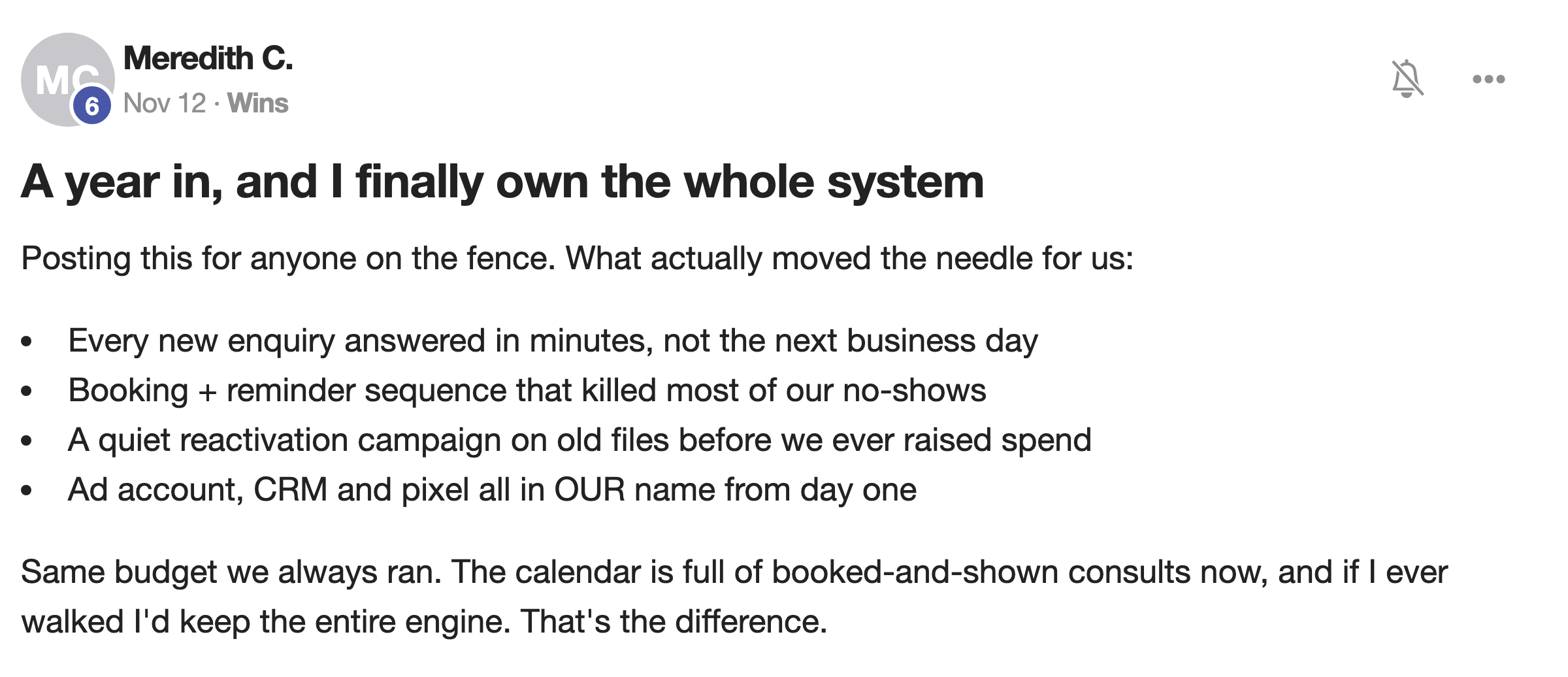 Client message