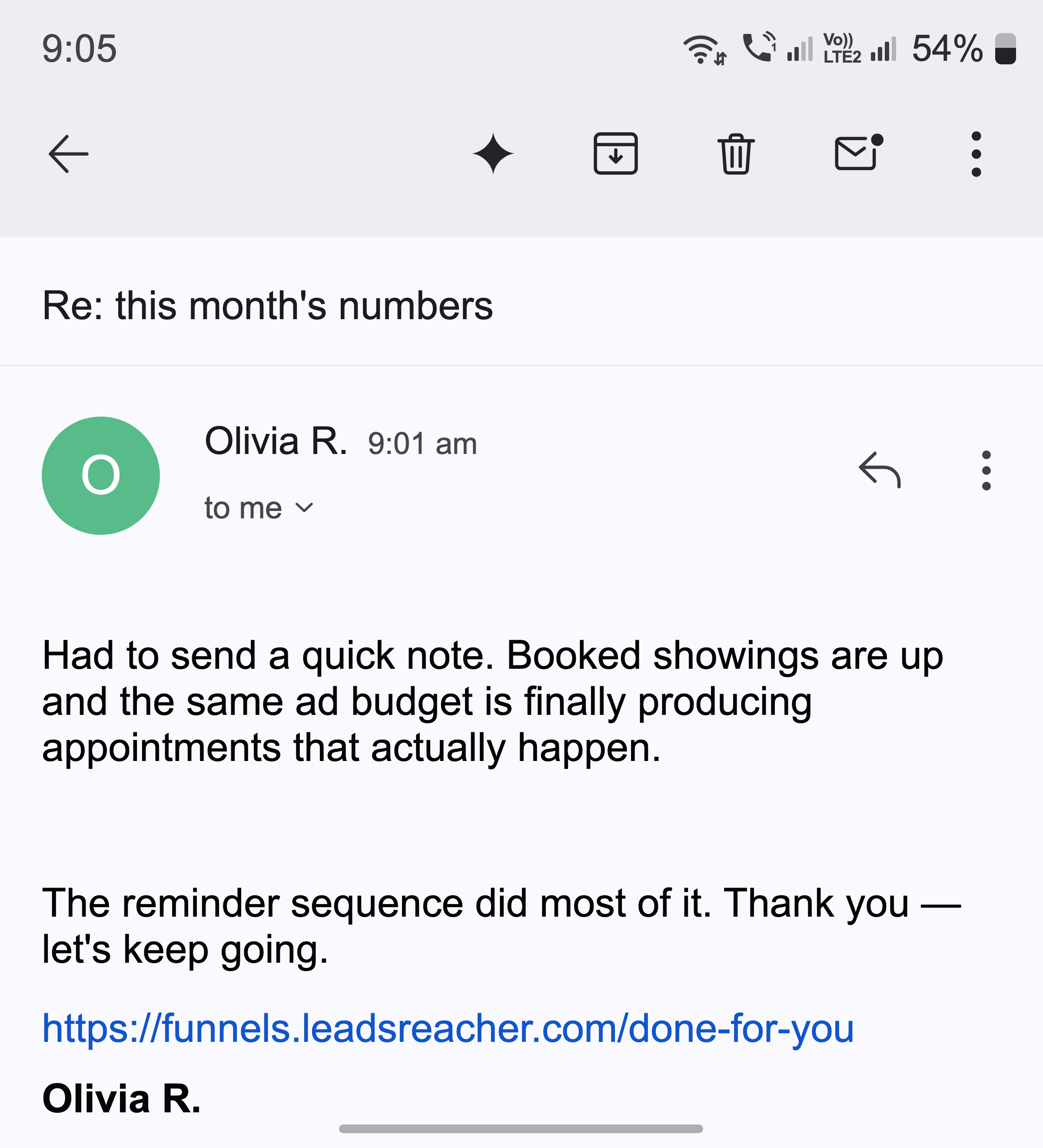 Client message